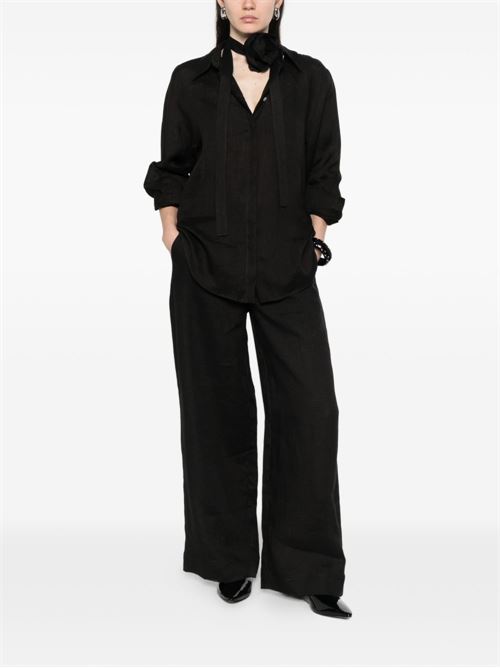 Pantalone donna Marella Sport nero in lino infilato MARELLA Sport | UOMO006